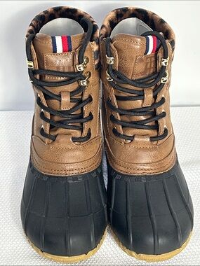 Tommy Hilfiger Women’s Size 7 Brown Black Raelene Duck Boots Waterproof Shoes